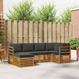 Sectional Sofa Set with Cushion 6 pcs Natural and Anthracite