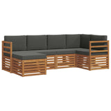 Sectional Sofa Set with Cushion 6 pcs Natural and Anthracite - Front View