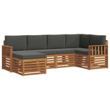 Sectional Sofa Set with Cushion 6 pcs Natural and Anthracite - Front View