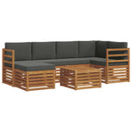 Outdoor Sofa Set 7 pcs 5-Seaters Natural and Anthracite