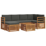 Sectional Sofa Set with Cushion 7 pcs Natural and Anthracite - Front View
