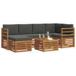 Outdoor Sofa Set 7 pcs 5-Seaters Natural and Anthracite