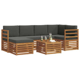 Sectional Sofa Set with Cushion 7 pcs Natural and Anthracite - Side View
