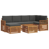 Sectional Sofa Set with Cushion 7 pcs Natural and Anthracite - Front View