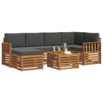 Outdoor Sofa Set 7 pcs 5-Seaters Natural and Anthracite