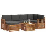 Sectional Sofa Set with Cushion 7 pcs Natural and Anthracite - Side View