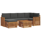 Sectional Sofa Set with Cushion 7 pcs Natural and Anthracite - Front View