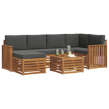 Sectional Sofa Set with Cushion 7 pcs Natural and Anthracite - Side View