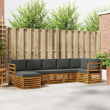 Sectional Sofa Set with Cushion 7 pcs Natural and Anthracite