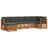 Sectional Sofa Set with Cushion 7 pcs Natural and Anthracite - Front View