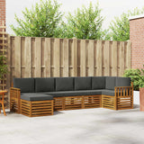 Sectional Sofa Set with Cushion 7 pcs Natural and Anthracite