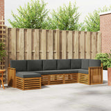 Sectional Sofa Set with Cushion 7 pcs Natural and Anthracite