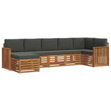 Sectional Sofa Set with Cushion 7 pcs Natural and Anthracite - Front View