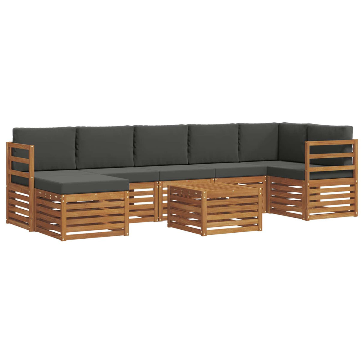 Outdoor Sofa Set 8 pcs Natural and Anthracite