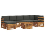 Outdoor Sofa Set 8 pcs 8-Seaters Natural and Anthracite