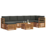 Outdoor Sofa Set 8 pcs Natural and Anthracite - Side View