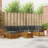 Outdoor Sofa Set 8 pcs Natural and Anthracite Solid Acacia Wood