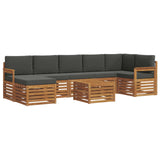 Outdoor Sofa Set 8 pcs Natural and Anthracite Solid Acacia Wood