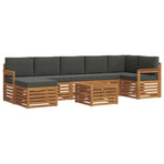 Outdoor Sofa Set 8 pcs 8-Seaters Natural and Anthracite