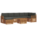 Outdoor Sofa Set 8 pcs 8-Seaters Natural and Anthracite
