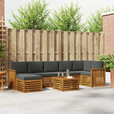 Outdoor Sofa Set 8 pcs Natural and Anthracite Solid Acacia Wood
