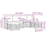Sofa Sets 6 pcs Natural and Anthracite Solid Acacia Wood - Low Angle