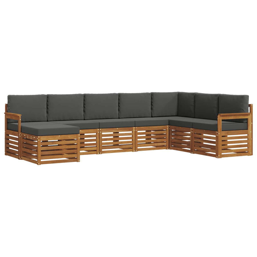 Outdoor Sofa Set 8 pcs 8-Seaters Natural and Anthracite