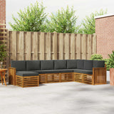 Outdoor Sofa Set 8 pcs Natural and Anthracite Solid Acacia Wood
