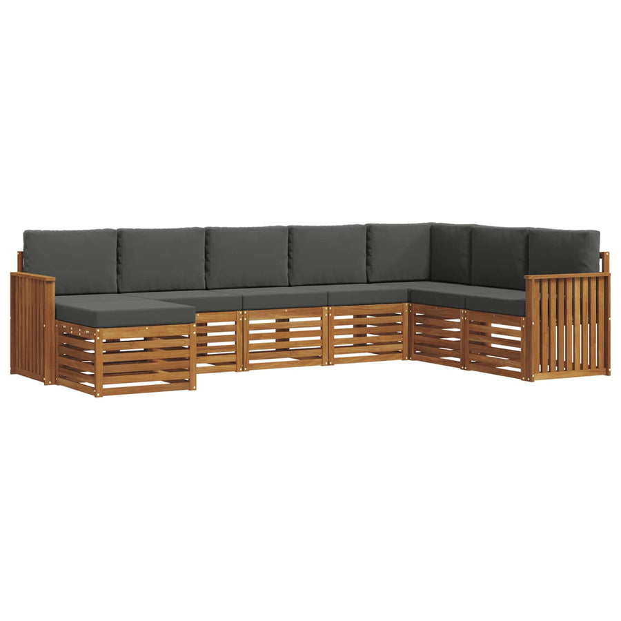 Outdoor Sofa Set 8 pcs 8-Seaters Natural and Anthracite