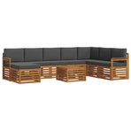 Outdoor Sofa Set 9 pcs 8-Seaters Natural and Anthracite