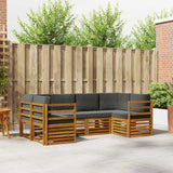 Sectional Sofa Set with Cushion 6 pcs Natural and Anthracite