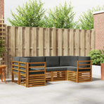 Outdoor Sofa Set 6 pcs 6-Seaters Natural and Anthracite