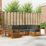 Sectional Sofa Set with Cushion 6 pcs Natural and Anthracite