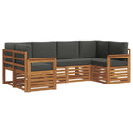 Outdoor Sofa Set 6 pcs 6-Seaters Natural and Anthracite