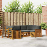 Sectional Sofa Set with Cushion 6 pcs Natural and Anthracite
