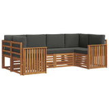 Sectional Sofa Set with Cushion 6 pcs Natural and Anthracite - Front View