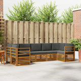 Sectional Sofa Set with Cushion 7 pcs Natural and Anthracite