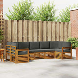 Sectional Sofa Set with Cushion 7 pcs Natural and Anthracite