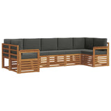 Sectional Sofa Set with Cushion 7 pcs Natural and Anthracite - Front View