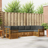 Sectional Sofa Set with Cushion 7 pcs Natural and Anthracite