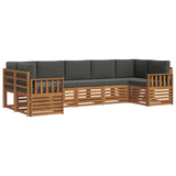 Sectional Sofa Set with Cushion 7 pcs Natural and Anthracite - Front View