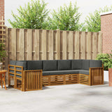 Sectional Sofa Set with Cushion 7 pcs Natural and Anthracite