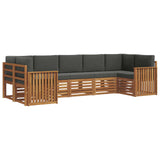 Sectional Sofa Set with Cushion 7 pcs Natural and Anthracite