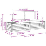 Outdoor Sofa Set with Cushion 2 Piece Natural and Anthracite