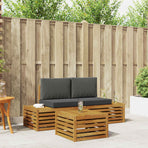 Outdoor Sofa Set 3 pcs 2-Seaters Natural and Anthracite
