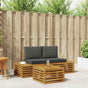 Outdoor Sofa Set 3 pcs 2-Seaters Natural and Anthracite