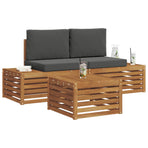 Outdoor Sofa Set 3 pcs 2-Seaters Natural and Anthracite