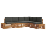 Outdoor Sofa Set Natural and Anthracite 273 x 213.5 x 73 cm - Front View