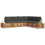 Outdoor Sofa Set Natural and Anthracite 273 x 213.5 x 73 cm - Side View