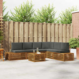 Outdoor Sofa Set with Cushion 7 Piece Natural and Anthracite